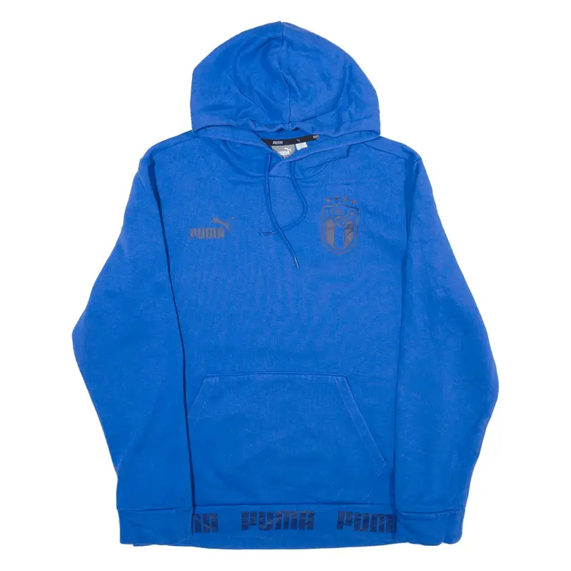 PUMA Italia Football Hoodie Blue Pullover Mens S