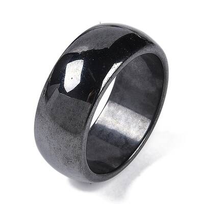 Magnetic Synthetic Hematite Finger Ring