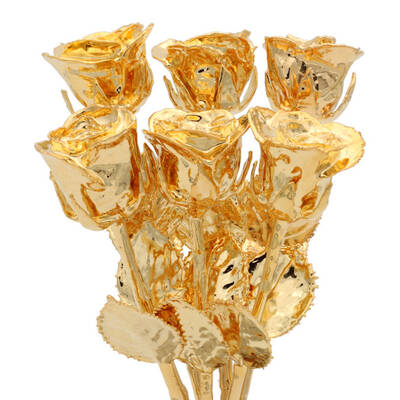 Gold Dipped Roses: Half Dozen 8 Rose Bouquet
