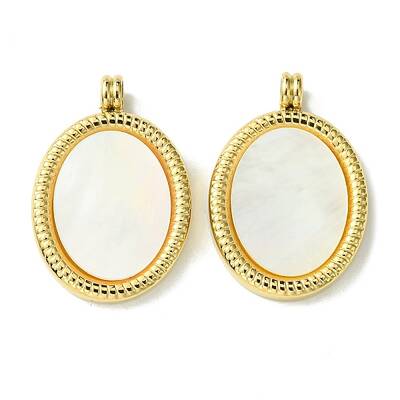 Ion Plating(IP) 304 Stainless Steel Pave Shell Pendants
