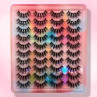 Fluffy False Eyelashes, 20 Pairs Natural Curling Full Volume Faux Cluster Lashes for Lashes Extensions, Volumized Fake Eyelas...