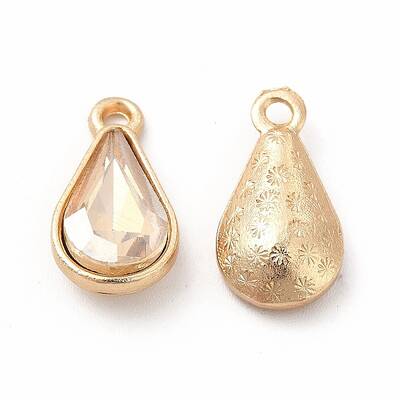 Faceted Glass Rhinestone Pendants