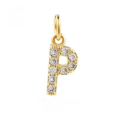 Brass Cubic Zirconia Pendants with Jump Rings
