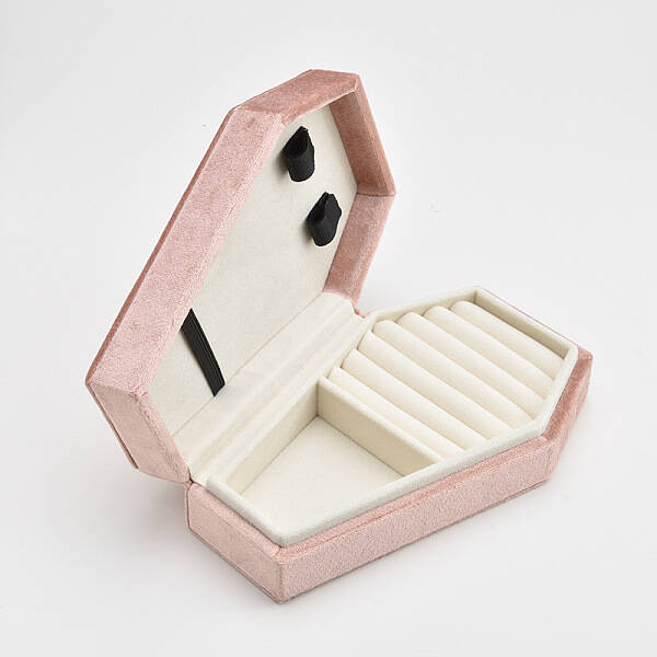 Coffin Shaped Velvet Jewelry Storage Boxes