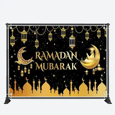 Gold Pendant Palace Moon Galaxy Ramadan Backdrop - Aperturee