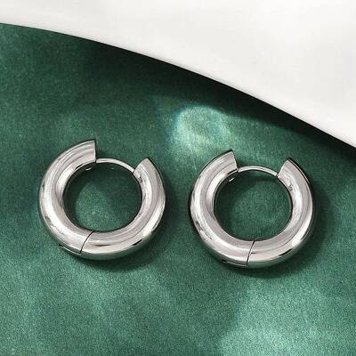 202 Stainless Steel Polishing Hoop Earrings