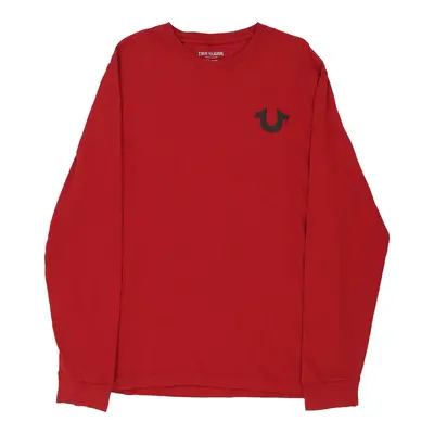 True Religion Long Sleeve T-Shirt - Large Red Cotton