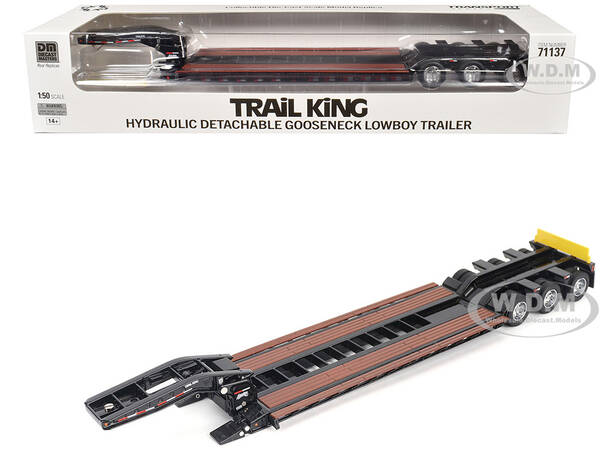 Trail King TK120 Hydraulic Detachable Gooseneck Lowboy Trailer Black (Outrigger Version) Transport Series 1/50 Diecast Mode...