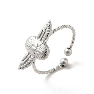 Non-Tarnish 304 Stainless Steel Owl Open Cuff Rings for Women