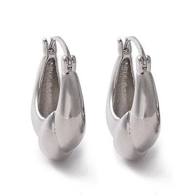 Brass Twist Teardrop Hoop Earrings for Women