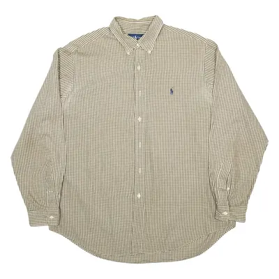 RALPH LAUREN Mens Shirt Brown Check Long Sleeve XL