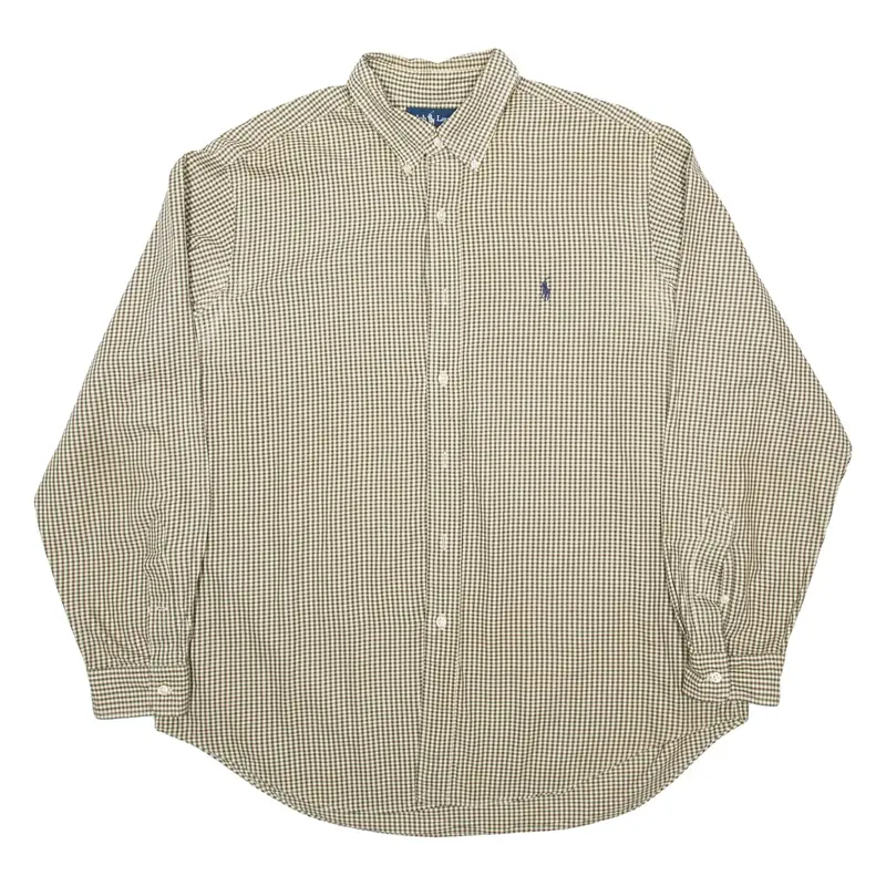 RALPH LAUREN Mens Shirt Brown Check Long Sleeve XL