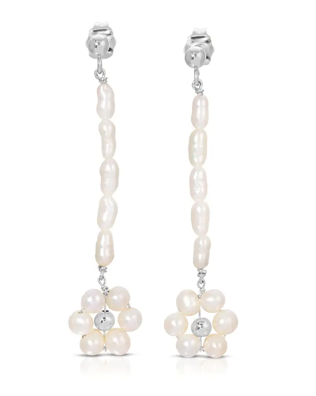 Sunflower Earrings | Metal Color: Silver