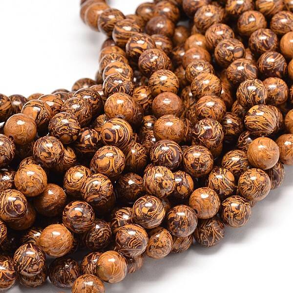 Natural Elephant Skin Jasper/Miriam Stone/Calligraphy Stone Bead Strands