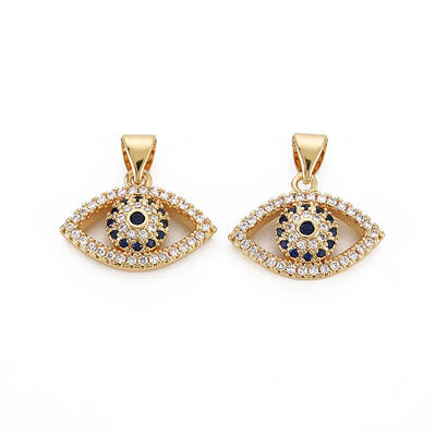Brass Micro Pave Cubic Zirconia Pendants