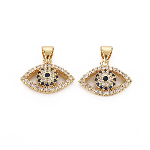Brass Micro Pave Cubic Zirconia Pendants