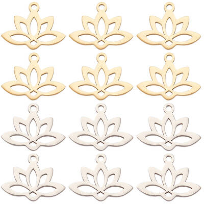 24Pcs 2 Colors 201 Stainless Steel Pendants