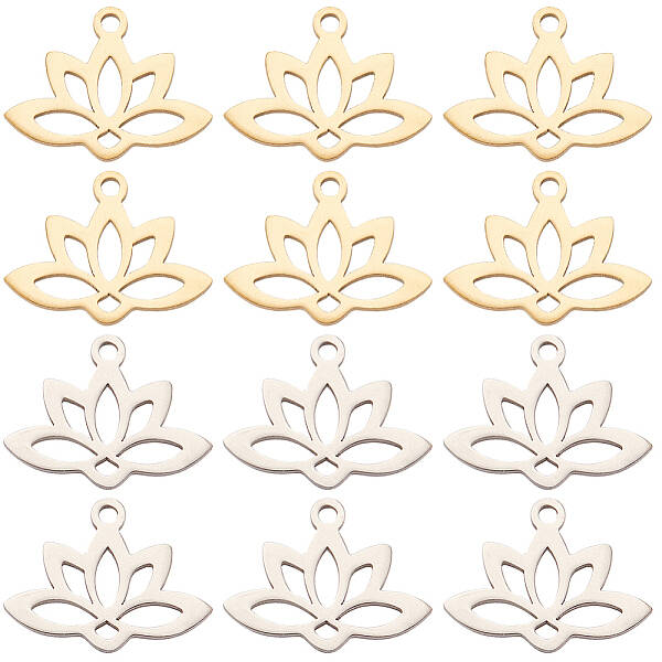 24Pcs 2 Colors 201 Stainless Steel Pendants