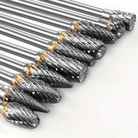 Double Cut Tungsten Carbide Steel Rotary Files, Repair Tool Set, Double Cut Carving Burr Bits, Rotating Tool Set for DIY Woo...