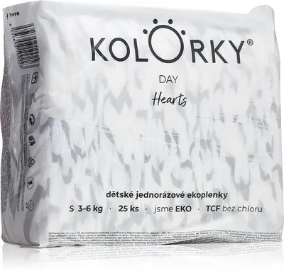 Kolorky Day Hearts ECO disposable diapers size S 3-6 Kg 25 pieces