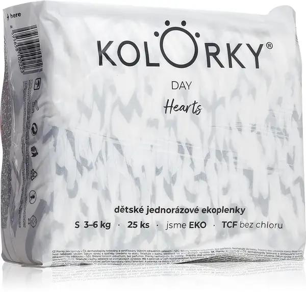 Kolorky Day Hearts ECO disposable diapers size S 3-6 Kg 25 pieces