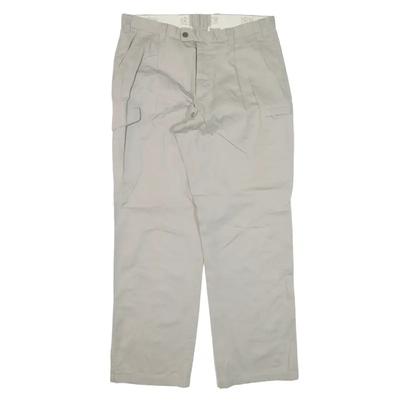 EDMONTE Trousers Grey Relaxed Straight Mens W34 L30