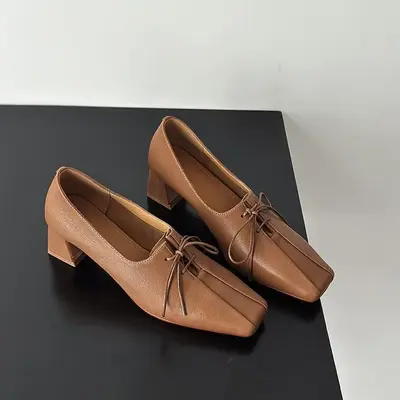 CHIKO Belva Square Toe Block Heels Oxfords Shoes