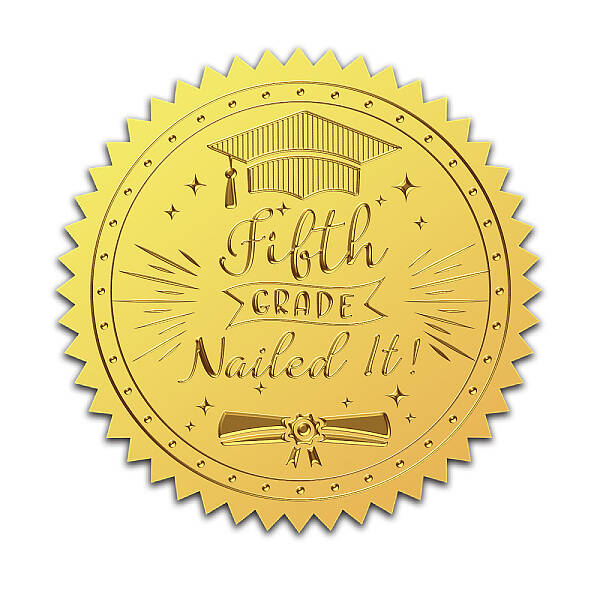 Self Adhesive Gold Foil Embossed Stickers