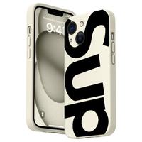 Straight Edge Letter SUP Pattern, Shockproof Full Camera Protection Durable Slim Silicone Case Phone Case for iPhone 16 15 14...