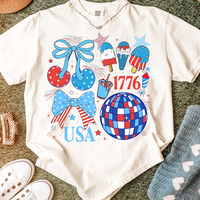4th July Adult and Youth and Kids Shirt, Retro America Coquette, Preppy 4th of July Shirt, Girly Memorial Day, Vintage USA In...