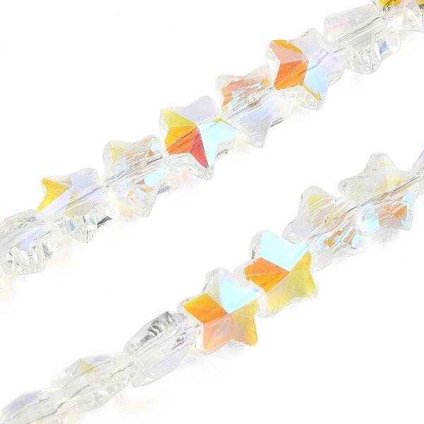 Electroplate Transparent Glass Beads Strands
