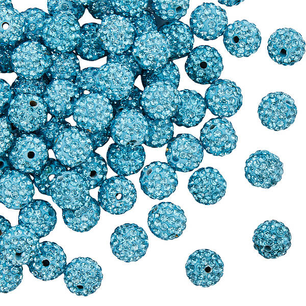 120Pcs Pave Disco Ball Beads