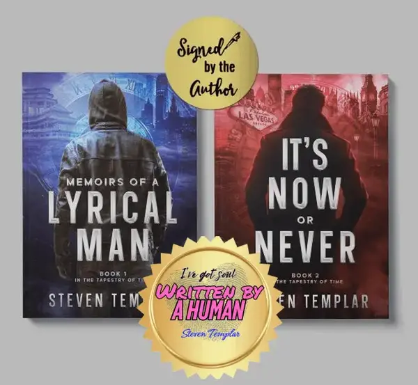 2 Signed & inscribed time travel/ urban fantasy adventure books from The Tapestry of Time by Steven Templar scifi are