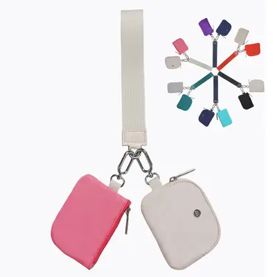 ISUNIE Mini Zip Around Wristlet Wallet with Nylon Wrist Strap for Women - Waterproof, Easy to Clean, Perfect for Travel and D...