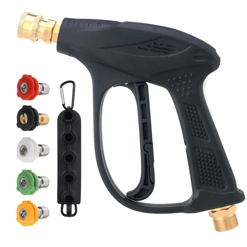 RIDGE WASHER High Pressure Handheld Water Spray Tool, Power Washer Handheld Car Washing Tool with 5 Replacement Spray Nozzle ...