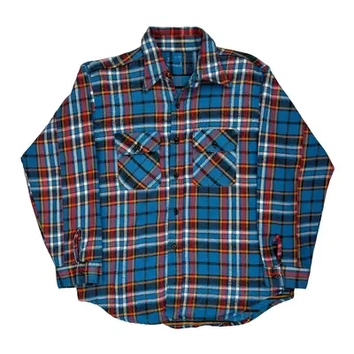 Unbranded Checked Flannel Shirt - XL Blue Cotton