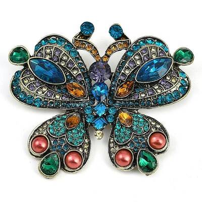 Zinc Alloy Colorful Rhinestone Brooch