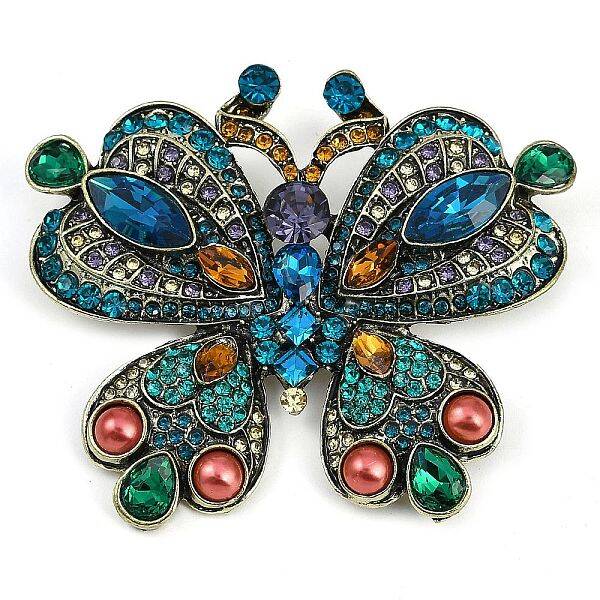 Zinc Alloy Colorful Rhinestone Brooch