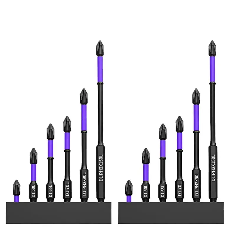 Anti-slip Magnetic Screwdriver Bit Set, 1 Set Multipurpose Strong Magnetic Hexagon Cross Head Set, Impact Screwdriver Bit Set...