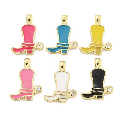 Brass with Cubic Zirconia with Enamel Pendant