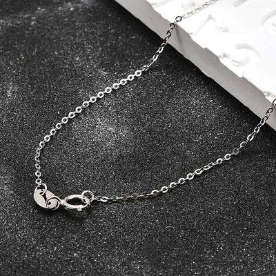Anti-Tarnish Rhodium Plated 925 Sterling Silver Cable Chain Necklaces