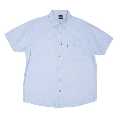 TRESPASS Mens Hawaiian Shirt Blue Long Sleeve L