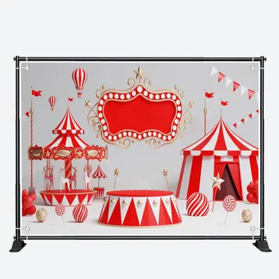 Circus Stage Playground Birthday Backdrop For Kids - Aperturee