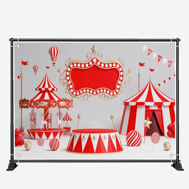 Circus Stage Playground Birthday Backdrop For Kids - Aperturee
