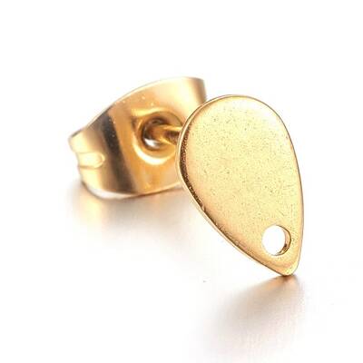 Ion Plating(IP) 304 Stainless Steel Stud Earring Findings