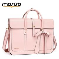 MOSISO Laptop Bag for Women, 13-14 inch PU Leather Laptop Shoulder Bag Convertible Backpack, 13.3 inch Messenger Bag Casual H...