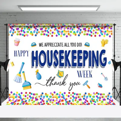 Colorful Dot Housekeeping Week Appreciation Backdrop