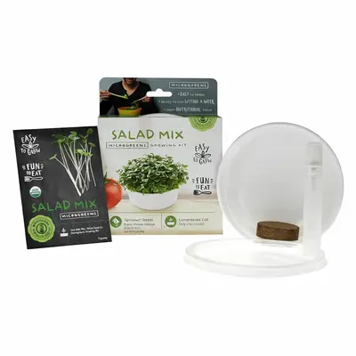 Garvee Mini Microgreens Growing Kit – Salad Mix Sprouting Seeds with Reusable Growing Tray & Coco Coir, Easy Indoor Microgr...