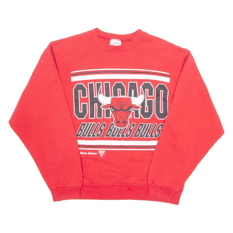HANES Chicago Bulls Mens Sweatshirt Red USA L
