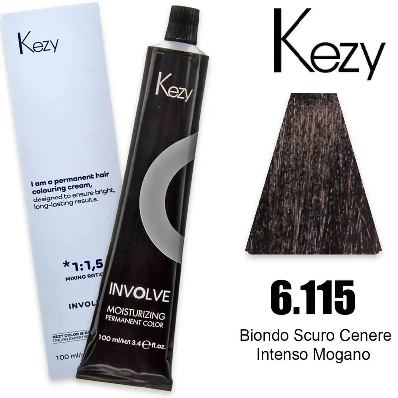 Kezy involve color 100 ml dark blonde ash intense mahogany 6.115